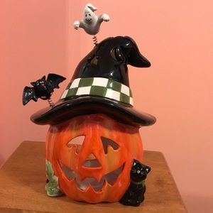 Pumpkin tea light candle holder